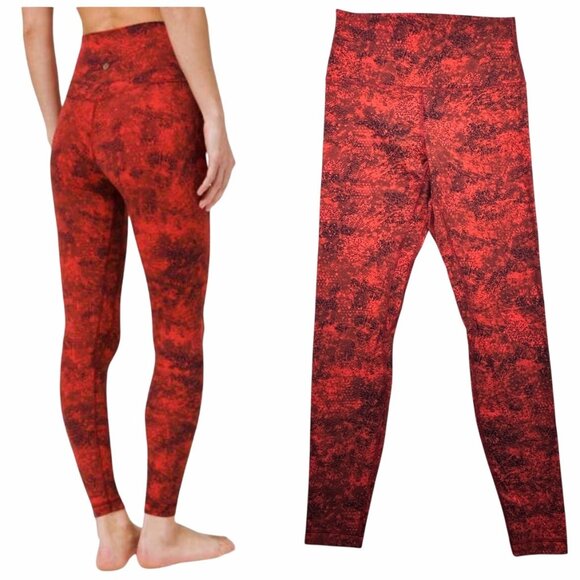 Lululemon Align Pant 28" *Lunar New Year Sz 8 Intricate Oasis Love Red Luxtreme - Picture 8 of 9